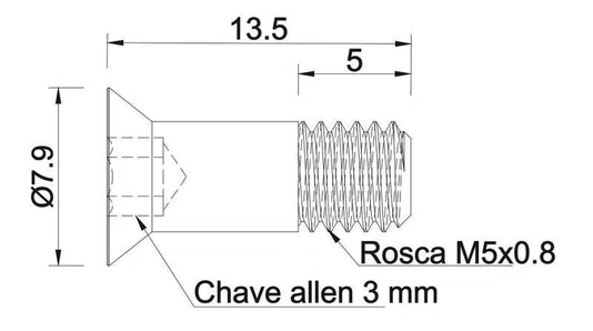KIT 2 PARAFUSOS P/ ROLDANA SHIMANO M5X13X0,8 - DOURADO