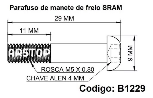 Kit 2 Parafusos Titânio Arstop P/Manete Freio Sram Colorido