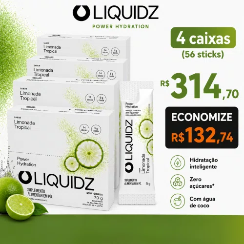 KIT 56 UNIDADES Liquidz Limonada Tropical - Repositor de Eletrólitos