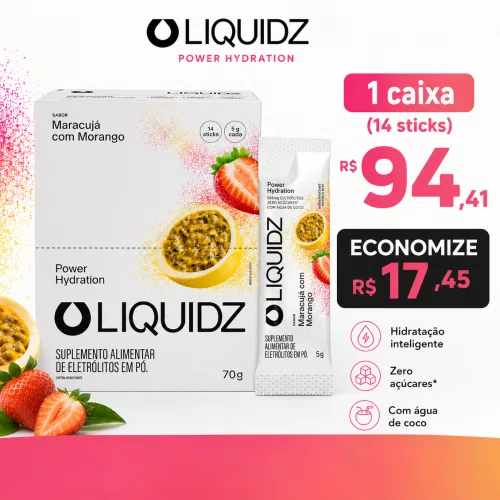 14 Sachês LIQUIDZ Eletrólitos Maracuja com Morango