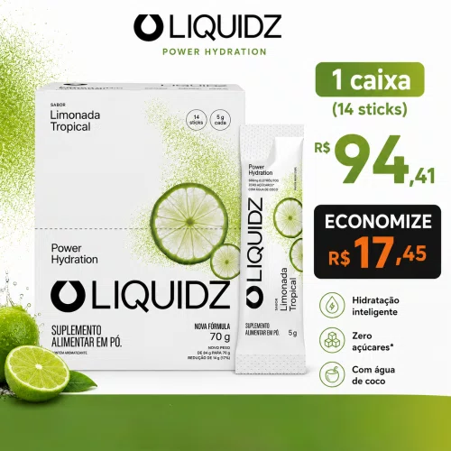 KIT COM 14 UNIDADES Liquidz Limonada Tropical - Repositor de Eletrólitos