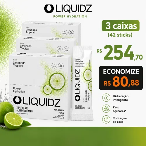 KIT COM 42 UNDIADES Liquidz Limonada Tropical - Repositor de Eletrólitos