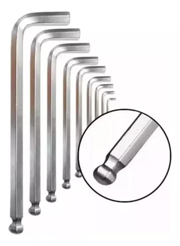 Kit 9 Ferramentas Chave Allen Adx - 9 Peças 1,5 A 10mm Cromo