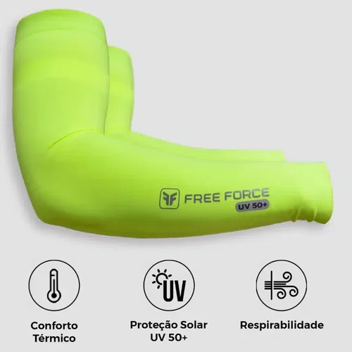 Manguito de Ciclismo Free Force Solare Unissex Amarelo Flour
