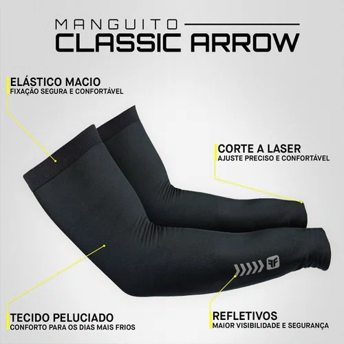 Manguito de Ciclismo Free Force Classic Arrow Unissex Preto