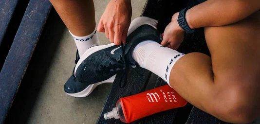 Meia De Compressão Cano Medio Pro Marathon Socks V2.0 Branco