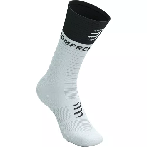 Meia de Compressão Média Compressport v2.0 Branco/Preto