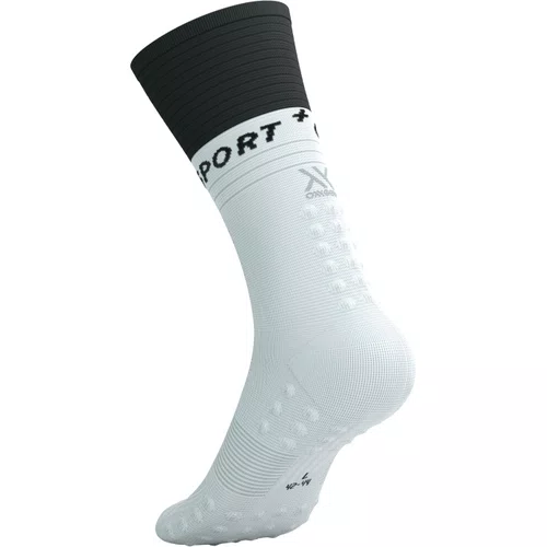 Meia de Compressão Média Compressport v2.0 Branco/Preto
