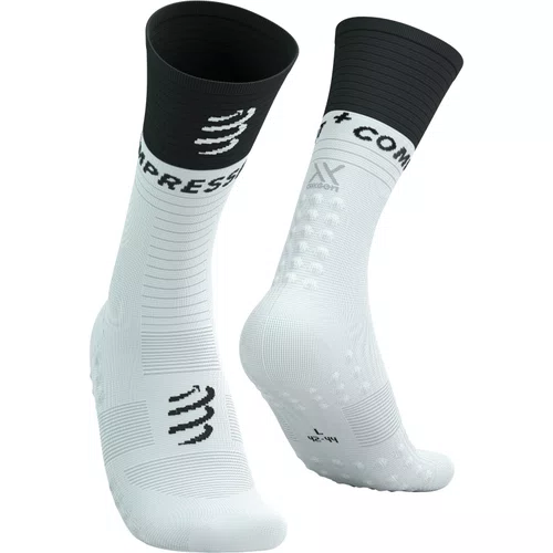 Meia de Compressão Média Compressport v2.0 Branco/Preto