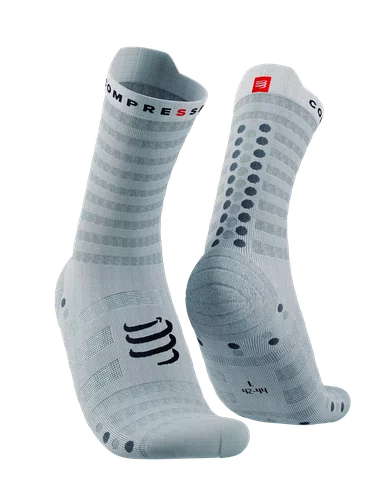 Meia de Compressao P/Corrida V4 UltraLight Cano Medio Branco