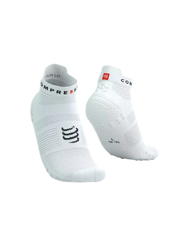 Meia de Compressao Para Corrida Cano Curto V4 Branco/Preto