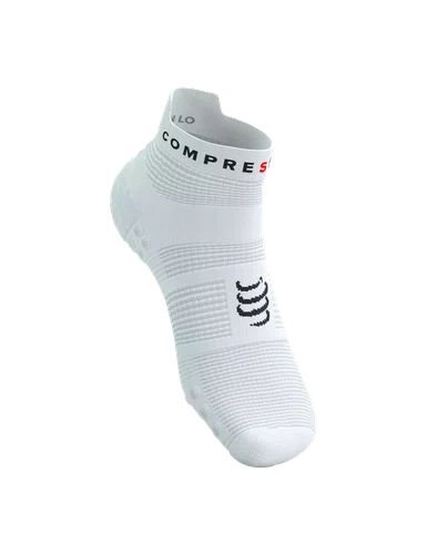 Meia de Compressao Para Corrida Cano Curto V4 Branco/Preto