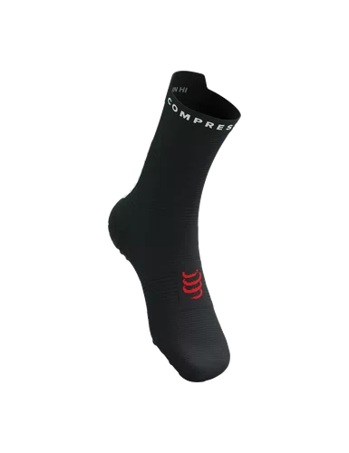 Meia de Compressao Para Corrida Cano Médio V4 Preto/Branco
