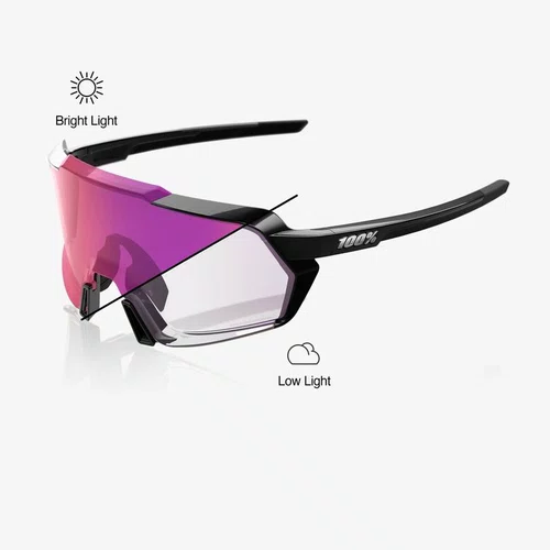 OCULOS 100% KORBIN GLOSS BLACK PURPLE MIRROR PHOTOCHROMIC