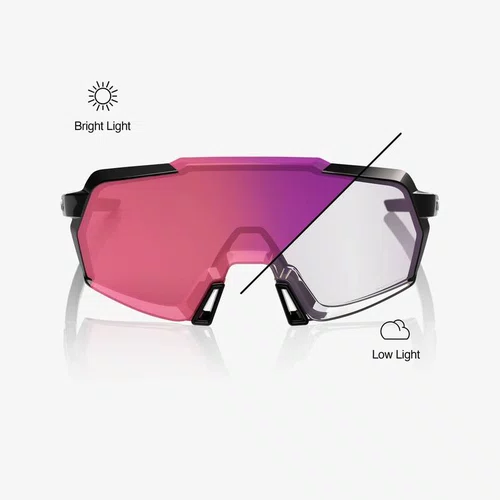 OCULOS 100% KORBIN GLOSS BLACK PURPLE MIRROR PHOTOCHROMIC