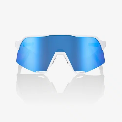 OCULOS 100% S3 MATTE WHITE HIPER BLUE MIRROR LENS