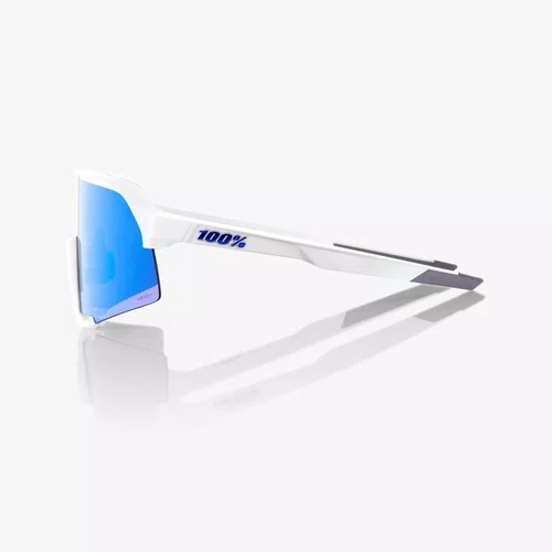 OCULOS 100% S3 MATTE WHITE HIPER BLUE MIRROR LENS