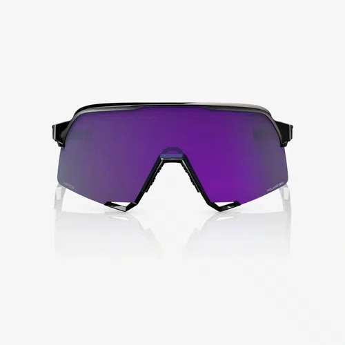OCULOS 100% S3 POLISHED BLACK HIPER LAVENDER MIRROR POLARIZED LENS