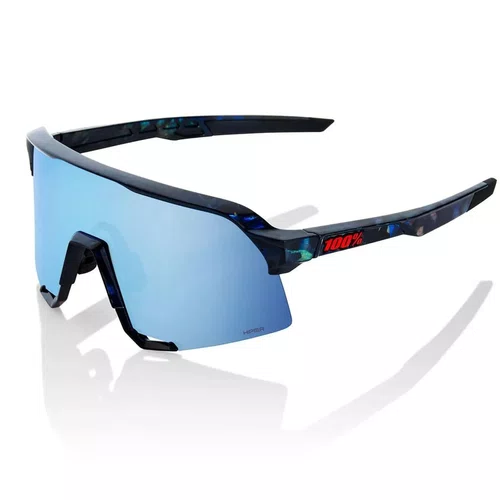 Oculos De Ciclismo 100% S3 Matte Black Hiper Blue Multilayer Mirror Lens