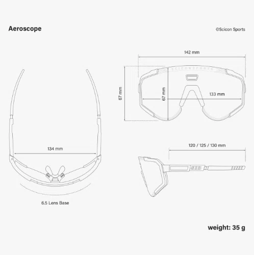 OCULOS SCICON AEROSCOPE CRISTAL LENTE PRATA