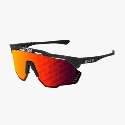 OCULOS SCICON AEROSHADE KUNKEN CARBON MATT LENTE MONOGRAMA VERMELHO