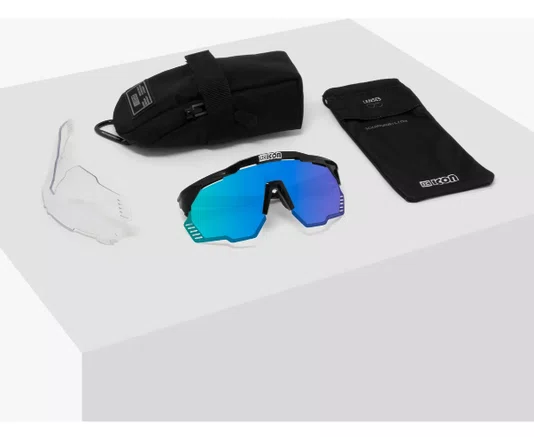 OCULOS SCICON AEROSHADE KUNKEN PRETO LENTE AZUL