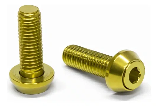 Parafuso Titânio P/ Suporte De Garrafa-kit C/ 2uni. Dourado