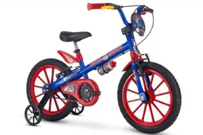 BICICLETA NATHOR ARO 16 CAPITAO AMERICA AZUL/VERMELHA