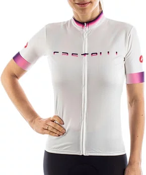 Camisa Ciclismo Castelli Feminina Gradient Branca