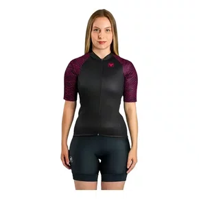 Camisa Ciclismo Free Force Feminina Basic Spinel Preto/Rosa