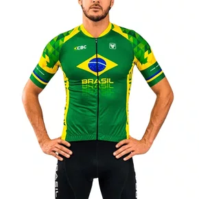 Camisa Ciclismo Free Force Masculina Aero Brasil Collection Cbc Verde