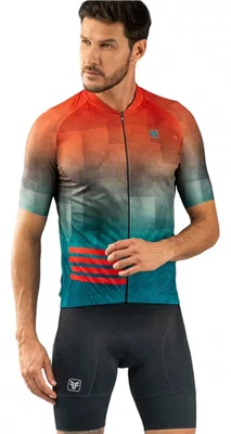Camisa Ciclismo Free Force Masculina Basic Laranja/Azul