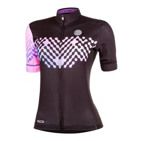 Camisa Ciclismo Mauro Ribeiro Feminina Link Preto/Rosa