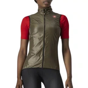 Colete de Ciclismo Corta Vento Castelli Aria Feminino Marrom