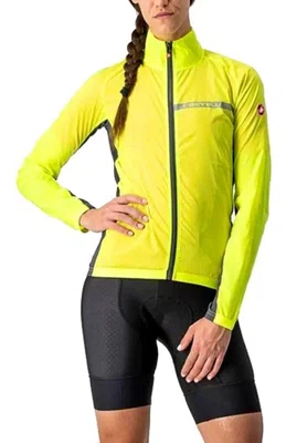 Jaqueta Castelli Corta Vento Feminino Squadra Stretch Yellow