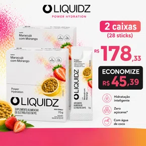 28 Sachês LIQUIDZ Eletrólitos Maracuja com Morango