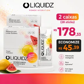 28 Sachês LIQUIDZ Eletrólitos Melancia Com Limao Siciliano