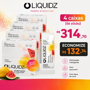 56 Sachês LIQUIDZ Eletrólitos Melancia Com Limao Siciliano