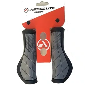 Manopla De Bicicleta Absolute Eg5 Preta/Cinza Borracha