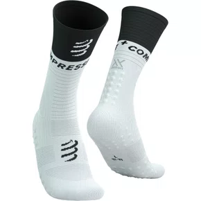Meia de Compressão Média Compressport v2.0 Branco/Preto