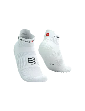 Meia de Compressao Para Corrida Cano Curto V4 Branco/Preto