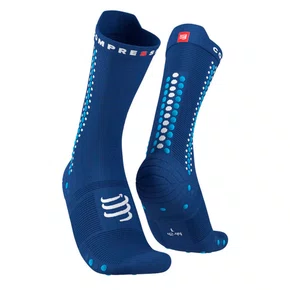 Meias Compressport Pro Racing v4.0 Para Bicicleta Azul