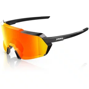 OCULOS 100% KORBIN GLOSS METALLIC BLACK HIPER RED MULTILAYER MIRROR PRETO