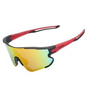 OCULOS CICLISMO EL54 LENTE POLICARBONATO COLORS UV400 VERMELHO/PRETO