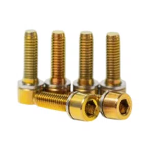 Parafusos Titânio p/Fixar Mesa/Guidão QUADRADO Dourado 6 un.