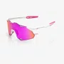 OCULOS 100% HYPERCRAFT XS MATTE WHITE/PINK HIPER VITAL PINK MIRROR LENS PRETO
