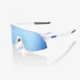 OCULOS 100% S3 MATTE WHITE HIPER BLUE MIRROR LENS