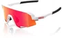 OCULOS 100% SLENDALE MATTE WHITE HIPER RED MULTILAYER MIRROR